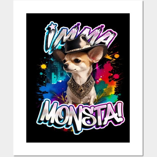 Imma Monsta! Mexican Dog | Blacktee | by Asarteon Wall Art by Asarteon